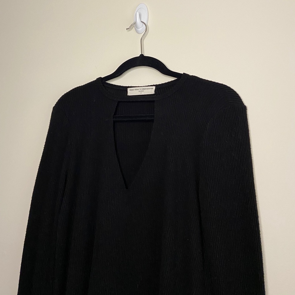 UO+PROJECT SOCIAL T Black Cutout Long Sleeve Top - Picture 4 of 10